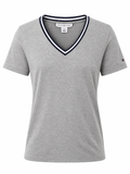 Blusa Tommy Hilfiger Cuello V Gris Jaspeado Talla S/P