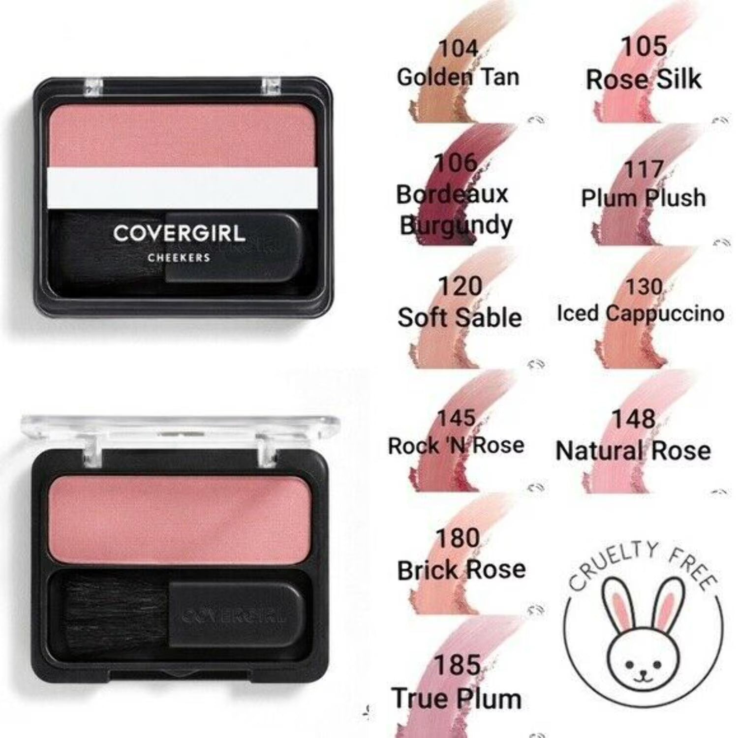 Rubor en Polvo Compacto CoverGirl Cheekers Blendable con Brocha