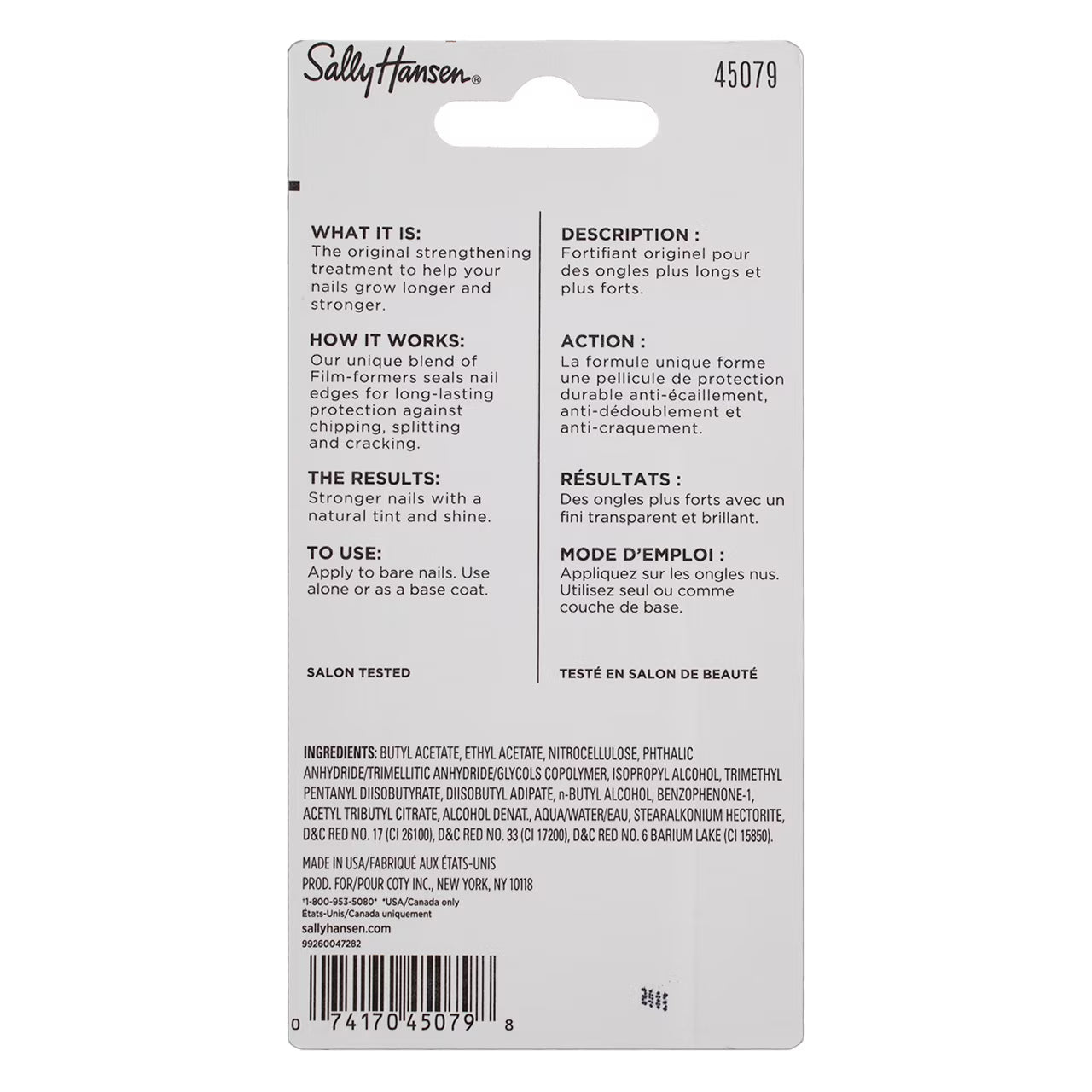 Sally Hansen Hard as Nails Tratamiento Endurecedor de Uñas Tinte Natural, 0.45 Oz