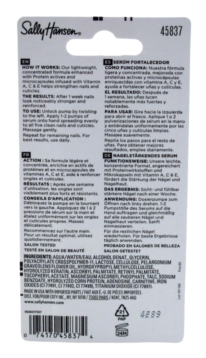 Sérum Fortalecedor de Uñas Sally Hansen Hard As Nails Vitamin Strength - 13.3 ml